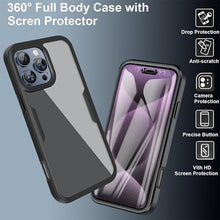 Load image into Gallery viewer, CCSmall for Apple iPhone 16 Pro Clear Case with Screen Protector, Full Body Protective Soft TPU Rugged Bumper Slim Case Shockproof Phone Cover for iPhone 16 Pro QC Pink
