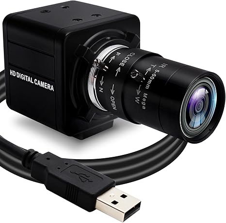 SVPRO 1080P 60fps USB Camera High Speed 260fps@360P,120fps@720P UVC Camera for Golf Swing,Maual Focus Webcam with 5-50mm Varifocal Lens 10X Optical Zoom Video Camera for Computer Lapto