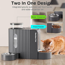 Load image into Gallery viewer, Gardner Pet Automatic Gravity Cat Food Feeder and Water Dispenser Stainless Steel Two-in-One Set Large Capacity Dispenser for Medium, Large Dogs, Puppies, Kittens, Rabbits-(1.6 Gallons x 2)
