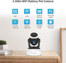 Load image into Gallery viewer, VSTARCAM 2K Battery Powered Security Camera, Indoor Camera Wireless with Phone App, Battery Operated Pet Camera, Baby Monitor with 2-Way Audio, Motion Detection, Auto Tracking, TF &amp; Cloud Storage
