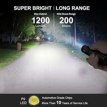 Load image into Gallery viewer, WUBEN L50 Rechargeable Flashlights, USB Tactical flashlights 1200 high lumens, Super Bright IP68 Waterproof LED flashlights, EDC Pocket Flashlights 5 Modes for Emergency, Rescue, Inspection, Hunting
