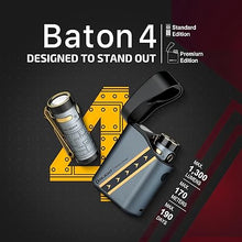 Load image into Gallery viewer, OLIGHT Baton4 Premium Edition EDC Flashlight 1300 Lumens with Type-C Charging Case, Powered by Rechargeable Battery, Small LED Flashlight IPX8 Waterproof for Camping (Fighter Pilot)
