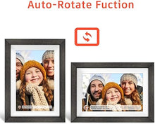 Load image into Gallery viewer, Frameo 10.1 inch Digital Picture Frame WiFi Smart Digital Photo Frame Wood IPS HD 1280 * 800 1080P Touch Screen Auto-Rotate Easy Setup to use Free Share Photos and Videos Gift for mon Father Women
