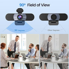 Load image into Gallery viewer, EMEET 1080P Webcam, C960 Web Camera with 2 Noise-Cancelling Microphones &amp; Privacy Cover, 90° FOV Computer Camera, Plug &amp; Play USB Webcam for Calls/Conference, Zoom/Skype/YouTube, Laptop/Desktop, Grey
