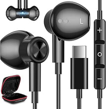 Load image into Gallery viewer, USB C Headphones for Samsung S24+ S24 Ultra 23, Type C Earphones with Microphone Magnetic Volume Control HiFi Stereo Wired Earbuds for Galaxy A53 S21 S20 FE Flip 5 Fold 4 Pixel 8 7 Pro 6 Android Phone
