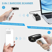 Load image into Gallery viewer, NetumScan Wi-Fi QR Barcode Scanner, Bluetooth Automatic 1D 2D Bar Code Scanner Supports TCP/UDP Network Protocols for Inventory, POS, Computer, Tablet, iPhone, iPad, Android
