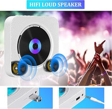 Load image into Gallery viewer, Portable CD Player with Bluetooth Wall Mountable CD Music Player Home Audio Boombox with Remote Control FM Radio Built-in HiFi Speakers MP3 Headphone Jack AUX Input Output
