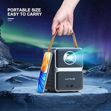 Load image into Gallery viewer, [Electric Focus] Mini Projector with 5GWiFi and Bluetooth, WIMIUS 1080P Outdoor Projector, Portable Movie Projector, 300&quot; Screen, Compatible with iOS/Android/TV Stick/HDMI/PS5
