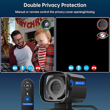 Load image into Gallery viewer, Auto Tracking Webcam with Privacy Shutter, Microphone, Remote Control, Full HD 1080P Video, 73° View Camera, WDR, USB Plug and Play, for Desktop PC Laptop Computer
