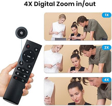 Load image into Gallery viewer, 4X Digital Zoom 4K Webcam with Microphones and Speaker, ePTZ Web Camera with Remote Control and Dual Stereo Mics AI Auto Framing Conference Webcam for Zoom, Skype, OBS, YouTube…
