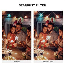 Load image into Gallery viewer, K&amp;F Concept 72mm Variable Star Filter Cross Screen Starburst Filter 4, 8 Points -18 Layer Coating Ultra Slim Optical Glas Camera Lens Filter with 3 Cleaning Cloth
