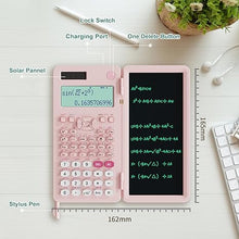 Load image into Gallery viewer, Rechargeable Scientific Calculator for Students, Pink 991ES MAX Foldable Science Calculator with Notepad 417 Function Solar Energy Science Calculators for Middle and High School Supplies (991ES-PK)
