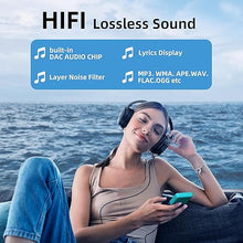 Load image into Gallery viewer, Mp3 Player with Bluetooth Music Players,Portable Walkman Mp3/Mp4 Players with Video,Voice Record,Fm Radio,E-Book,Photo Viewer,Alarm Clock,1.8&quot; HD Screen MP3 Player with SD Card Slot (Blue 32GB)
