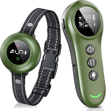 Load image into Gallery viewer, 2-in-1 Dog Shock Collar &amp; Dog Bark Collar - Smart Anti Barking Dog Training Collar with 5 Adjustable Sensitivity &amp; 3300FT Remote for All Breeds IP67 Waterproof Rechargeable E-Collar (Green)
