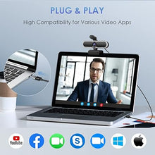 Load image into Gallery viewer, EMEET 1080P Webcam with Microphone - 96° Ultra Wide Angle Webcam Auto Focus Webcam with Privacy Computer Camera Cover, C965 PC Camera for Online Meeting/Classes/Streaming,Zoom/Skype/YouTube
