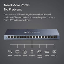 Load image into Gallery viewer, TP-Link 16 Port Gigabit Ethernet Network Switch, Desktop/ Wall-Mount, Fanless, Sturdy Metal w/ Shielded Ports, Traffic Optimization, Unmanaged (TL-SG116) Black

