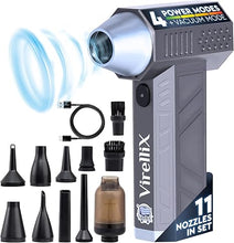 Load image into Gallery viewer, Electric Compressed Air Duster for Computer with Vacuum Mode - 150000RPM Mini Air Blower for Car Detailing - Handheld Blower Cordless Air Pressure Gun - Turbina de Aire Comprimido para Limpiar PC
