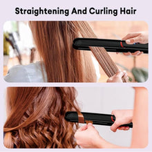 Load image into Gallery viewer, 1 Inch Anti Static Flat Iron Travel Straightener with Floating Ceramic Plates and Digital Controls Hair Straightener for Your Friend Or Your Family as a Gift (Black)
