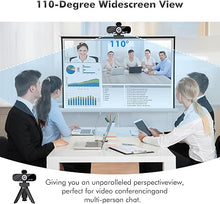 Load image into Gallery viewer, Full HD 1080P Webcam with Microphone, Adjustable FOV, Zoom, Software Control &amp; Privacy Cover, USB HD Computer Web Camera, Plug and Play, for Zoom/Skype/Teams, Conferencing and Video Calling
