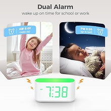 Load image into Gallery viewer, Alarm Clock for Bedrooms, Large Display Digital Clocks with 2 Alarms, 7 Color Larger Night Light, Battery Backup, Dimmer, Adjustable Volume, Easy Snooze (Green)
