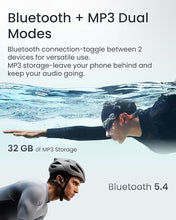 Load image into Gallery viewer, SHOKZ OpenSwim Pro - Open-Ear Bluetooth Headphones &amp; 32GB MP3 Player, IP68 Waterproof, Bone Conduction Headphones, Secure Fit for Workouts, Running and Swimming, Built-in Microphone, App, Red
