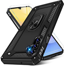 Load image into Gallery viewer, for Samsung Galaxy A15 Case with Screen Protector, Military Grade Rugged Shockproof Heavy Duty Shell A15 5G Protective Cover for Samsung A15 Magnetic Ring Kickstand Phone Case (Black)
