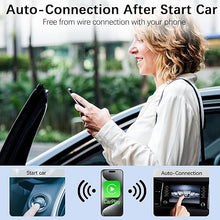 Load image into Gallery viewer, CarPlay Wireless Adapter for iPhone 16 Pro Max 15 Plus 2024, Bluetooth CarPlay Adapter for Apple iPad, Plug &amp; Play USB/USB C Wired to Wireless CarPlay Adaptor Dongle Convert for Car with OEM Carplay
