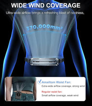 Load image into Gallery viewer, Portable Waist Fan with 2 Cooling Plates, Wearable Clip on Fan 5000mAh Rechargeable Travel Fan 3 Speeds 6000RPM Strong Airflow, Personal Body Shirt Fan Belt Clip Fan for Outdoor Work Camping Fishing
