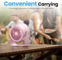 Load image into Gallery viewer, WSKEN Desk Fan with Battery Operated, Quiet Digital Display Portable Fan for Office, Bedroom, Kitchen, Home, Outdoor, 100 Speeds 115° Tilt Small Travel Camping Table Fan, Pink
