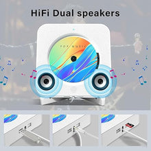 Load image into Gallery viewer, CD Player Portable with Bluetooth 5.1 Desktop Music CD Player with Remote Control, Boombox, FM Radio, LED Screen, Support AUX/USB Headphone Jack for Home
