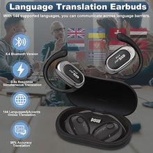 Load image into Gallery viewer, Language Translator Earbuds, Support 144 Languages Translation in Real Time, 3-in-1 Language Translation Modes Bluetooth &amp; APP Instant Translation for Travel Business Learning (Black)
