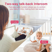 Load image into Gallery viewer, Baby Monitor with 2 Cameras, Video Baby Monitor with Camera and Audio No WiFi, 5 inch Split Screen with 20Hour Long Battery Life 1000ft Range, 720p, Night Vision, 2-Way Talk
