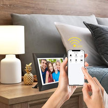 Load image into Gallery viewer, Digital Picture Frame WiFi Digital Photo Frame Kimire Full HD 1366x768 IPS Touch Screen, 16GB Storage, Auto-Rotate, Support Micro Slot, Sleep Mode, Share Photos and Videos via APP(10 inch, Black)
