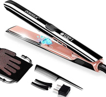 Load image into Gallery viewer, DORISILK 500 Degree High Temp Professional Hair Straightener?30s Fast Heating Ceramic Flat Iron ?2 in 1 Hair Straightener and Curler?Plasma Flat Iron Get Frizz-Free ?Dual Voltage for Travel Using
