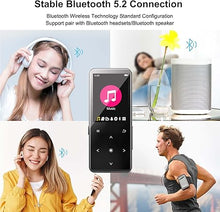 Load image into Gallery viewer, 128GB MP3 Player with Bluetooth 5.2, Music Player Built-in Speaker, FM Radio, Voice Recorder, HiFi Sound, E-Book Function, Earphones Included
