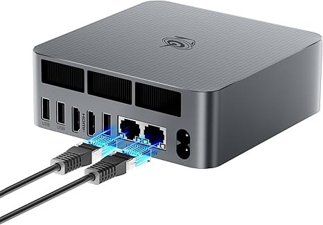 Beelink EQR6 AI Mini PC, AMD Ryzen 9 6900HX(6nm, 8C/16T) up to 4.9GHz, Mini Computer 24GB DDR5 RAM 1TB M.2 PCIE4.0 SSD, Micro PC 4K@60Hz Dual Display, Built-in PSU Copilot WiFi6/BT5.2/1000Mbps