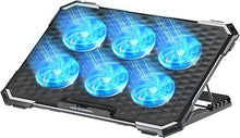 Load image into Gallery viewer, ICE COOREL Laptop Cooling Pad with 6 Cooling Fans, Cooling Pad for Laptop Fan 13-15.6 Inch, Laptop Cooler Stand with 6 Height Adjustable, Notebook Cooler Pad with Two USB Port [2022 Version]
