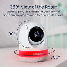 Load image into Gallery viewer, Babysense 5.5” 1080p Full HD Split-Screen Baby Monitor, Video Baby Monitor with Camera and Audio, PTZ Camera, RGB Night Light, 1000ft Range, Two-Way Audio, 4X Zoom, 5000mAh Battery
