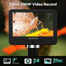 Load image into Gallery viewer, Andonstar AD246S-P HDMI Digital Microscope with 7&#39;&#39; Screen, 4000x 3 Lens 2160P UHD Video Record, Coin Microscope for Error Coins, Biological Microscope Kit for Adults and Kids, Prepred Slides
