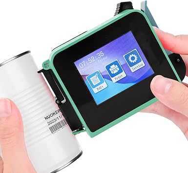 TIJ-T1 Portable Handheld Inkjet Printer, Mini Handheld Printer with Solvent Quick Drying Ink Cartridge Pocket Inkjet Coding Machine for Date Logo Batch Series Number Barcode QRCode etc