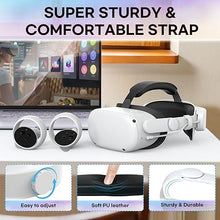 Load image into Gallery viewer, Head Strap Compatible with Oculus Quest 2,Meta Quest 2 Accessories Adjustable Elite Strap Replacement for Enhanced Comfort Support and Gaming Immersion in VR (6,000mAh Battery)
