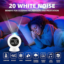 Load image into Gallery viewer, LitEnergy Alarm Clock Star Projector for Kids Bedroom, Bluetooth Speaker and White Noise Galaxy Lamp, Starry Night Light with Timer and Remote Control for Room Decor, Home Theater, Ceiling
