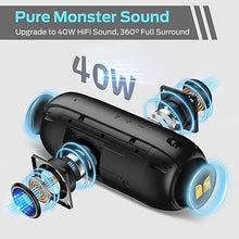 Load image into Gallery viewer, Monster S320 Bluetooth Speaker, Portable Bluetooth Speaker, 40W True Wireless Speaker,360° Stereo Sound Effect,IPX7 Waterproof Speaker, 32 Hour Playing Time,Suitable for Outdoor Speaker, Black
