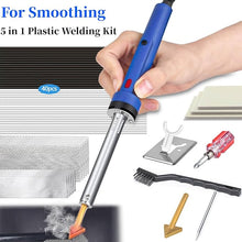 Load image into Gallery viewer, 2PCS Plastic Welders, 1200PCS Staples 40PCS Rods Plastic Welding Kit, 5 in 1 Welding Tips Tape Sandpaper Wire Mesh Stand Metal Brush Screwdriver, Bumper Repair Kit(Black)
