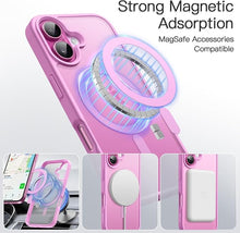 Load image into Gallery viewer, JETech Magnetic Case for iPhone 16 Plus 6.7-Inch Compatible with MagSafe, Translucent Matte Back Slim Shockproof Phone Cover (Pink)
