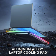 Load image into Gallery viewer, Aluminum Alloy Laptop Cooling Pad?RGB Gaming Laptop Cooler with 6 Quiet Cooling Fans for 15.6-17.3 inch laptops, 9 Height Stand, LCD Screen, 4 USB Ports with 1 3.0HUB 2 2.0HUB, Lap Desk Use
