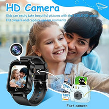 Load image into Gallery viewer, 1.5 Inches Kids Smart Watch for Boys Girls, 26 Puzzle Games, Smartwatch with Camera, Pedometer, Video Voice Music Player Learning Card,Christmas Birthday Gift for 3-12 Years Children (Black)
