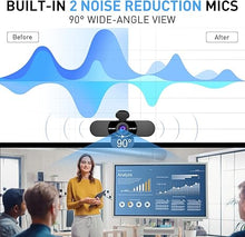 Load image into Gallery viewer, EMEET C960 Webcam with Tripod, 1080P Webcam with Microphone, Adjustable Height Mini Tripod, C960 Web Camera with Privacy Cover, Plug &amp; Play Webcam with Stand for Zoom/Skype/YouTube/FaceTime
