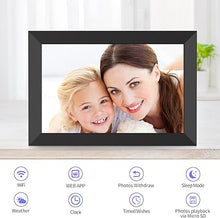 Load image into Gallery viewer, Digital Picture Frame 10.1 Inch WiFi Digital Photo Frame Electronic Picture Frame Slideshow, Built-in 16GB Storage, Wall-Mounted, Easy to Upload Photo and Video Instantly via Uhale APP
