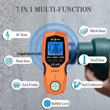 Load image into Gallery viewer, Stud Finder Wall Scanner, 7 in 1 upgraded Electronic Stud Sensor with Magnetic Bubble Level, Digital LCD Display, Beam Finders Wall Detector for Wood AC Wire Metal Studs Joist Pipe
